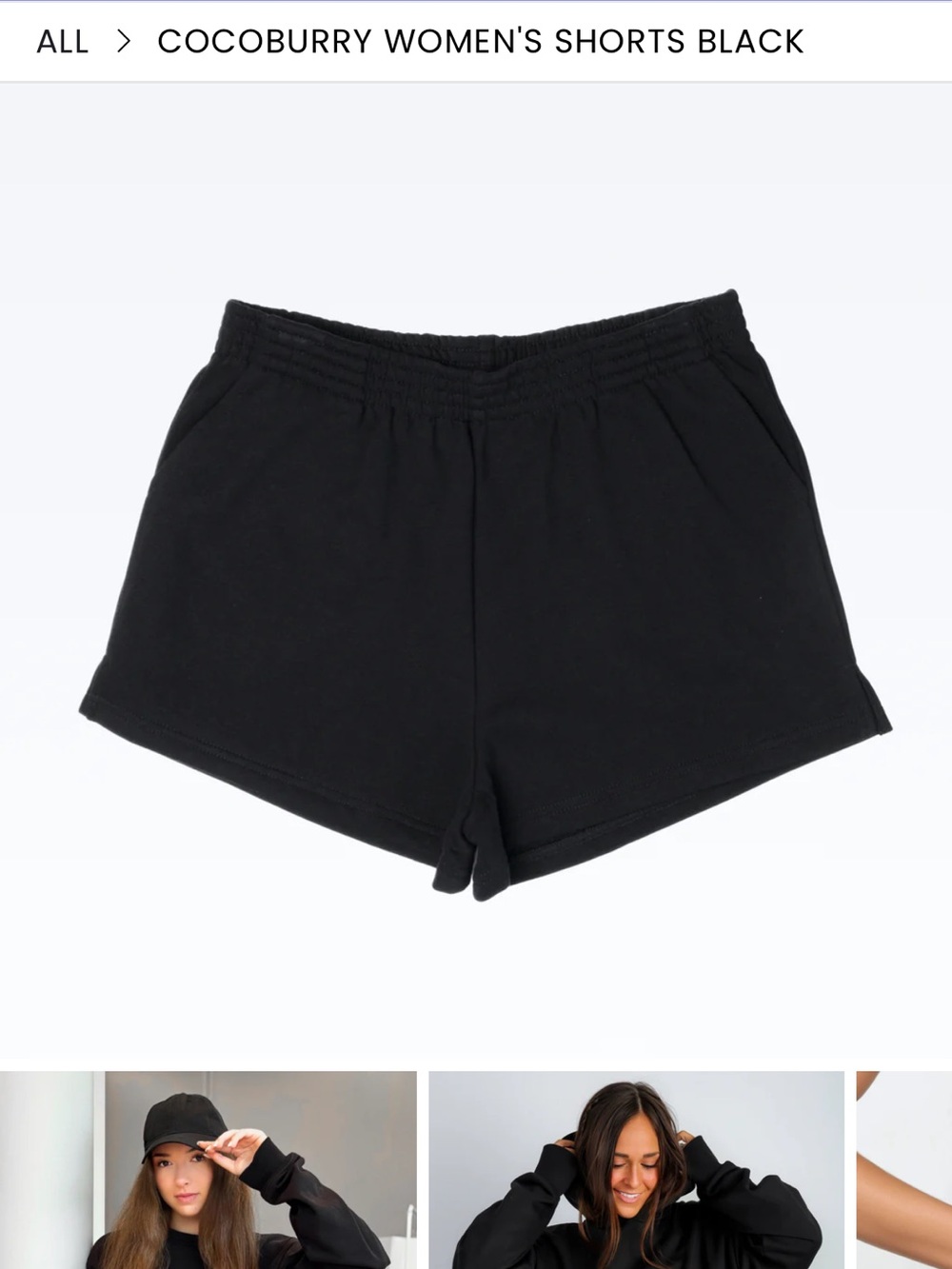 Cocoburry Black Athletic Lounge Shorts